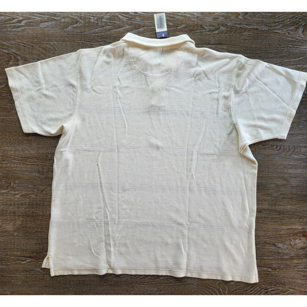 Daniel Cremieux Collection Mens XXL Polo Shirt Ivory Cotton Short Sleeve NWT